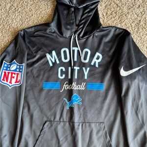 Lions Nike Black and Blue Motor City Hoodie